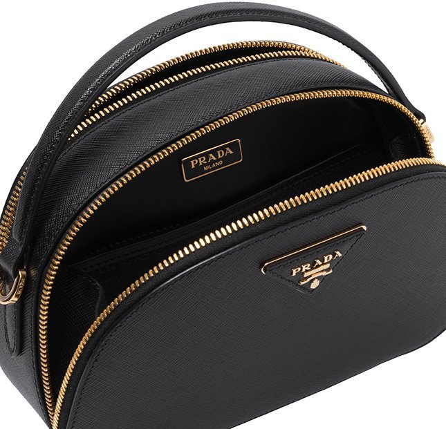 Prada Leather Odette Bag in Black