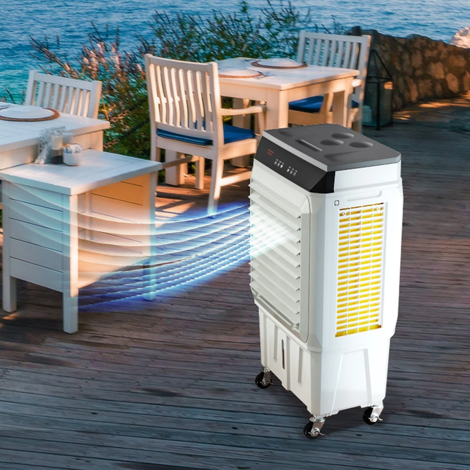 BENTISM Evaporative Cooler Swamp Cooler 3 - in - 1 2100 CFM 7 Gal 12h Timer Air Humidifier