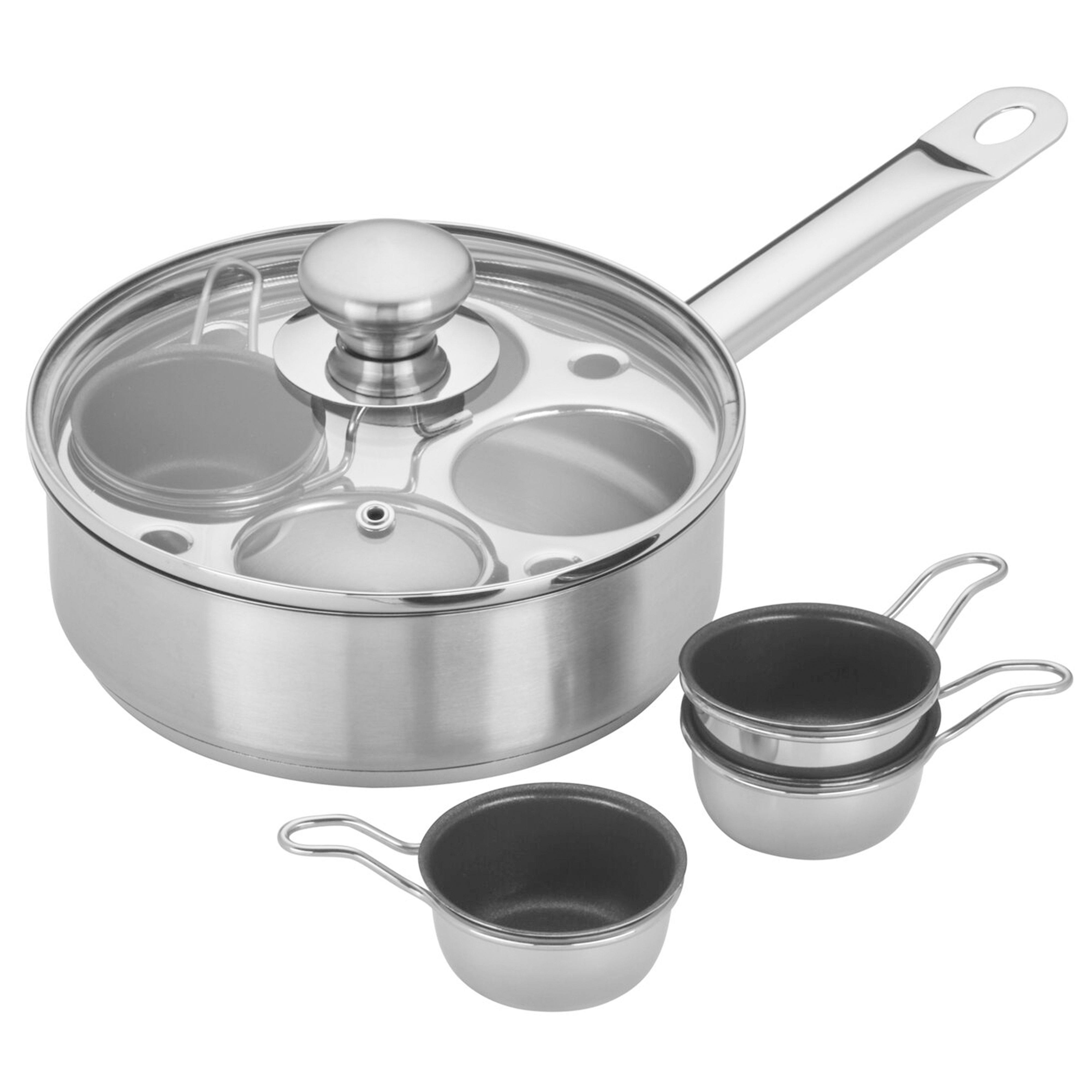 Demeyere Resto 4 Cup Stainless Steel Egg Poacher Set
