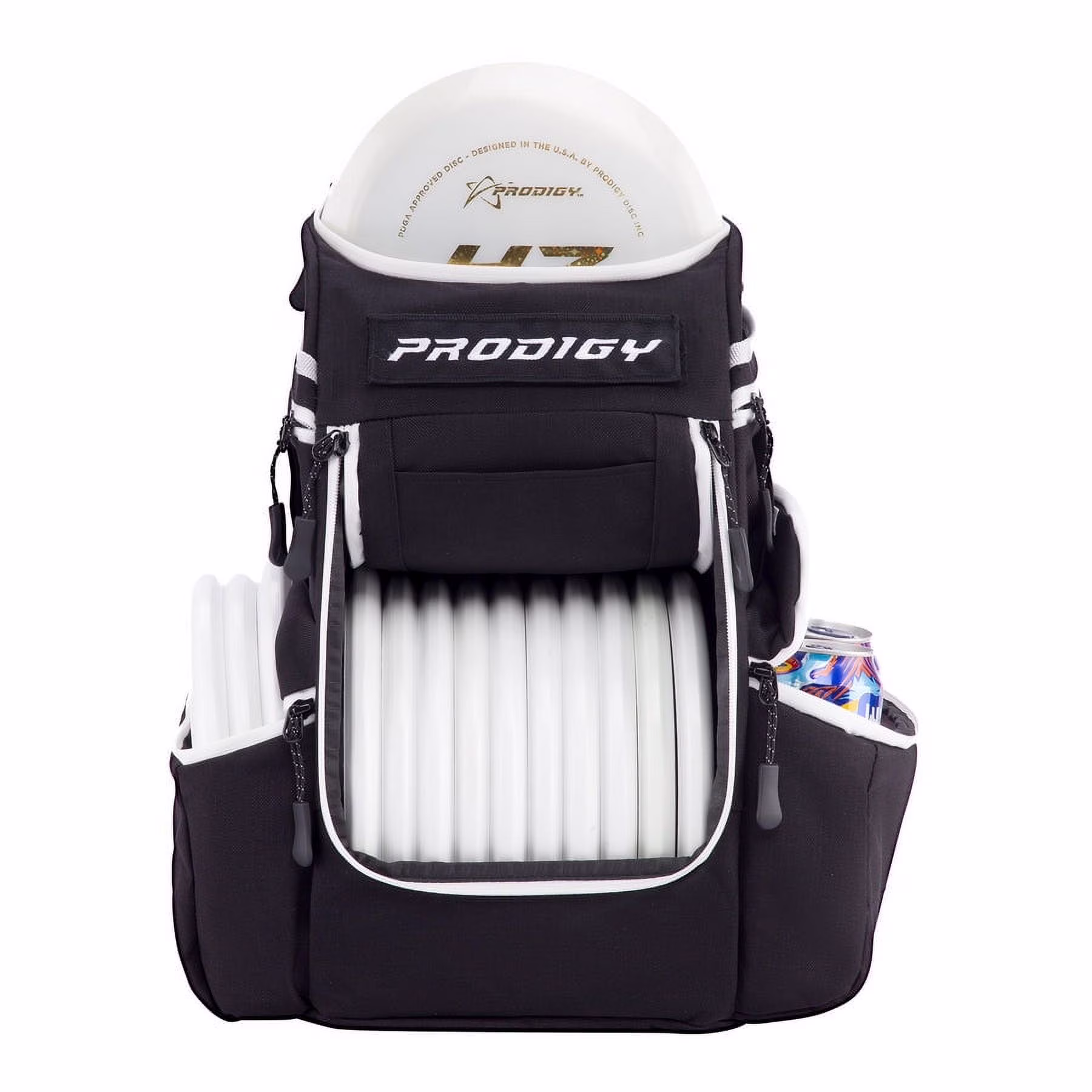 Prodigy Disc Apex Disc Backpack | Disc Golf Backpack | Store up to 20+ Discs | Insulated Cooler Pocket | Disc Golf Bags with Umbrella Sleeve | Cordura Nylon Material (Black)