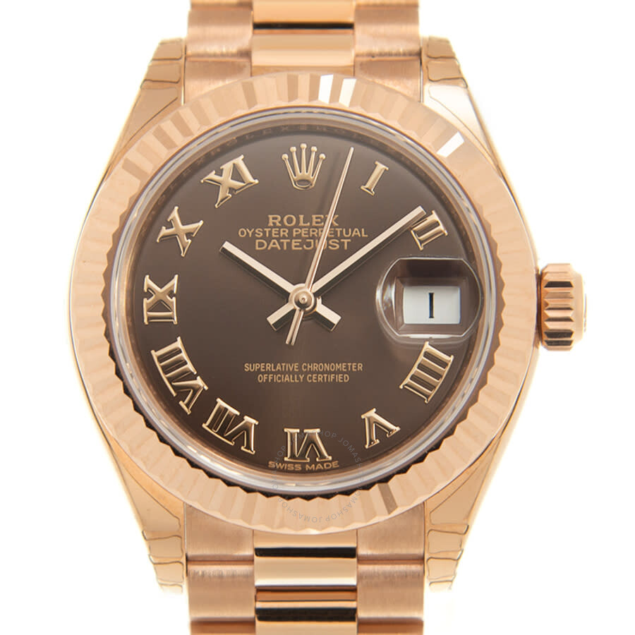 Rolex Lady Datejust 18kt Rose Gold Automatic Brown Dial Ladies Watch 279175-0014（Lifetime free warranty+90-days replacement service & Refund!.）