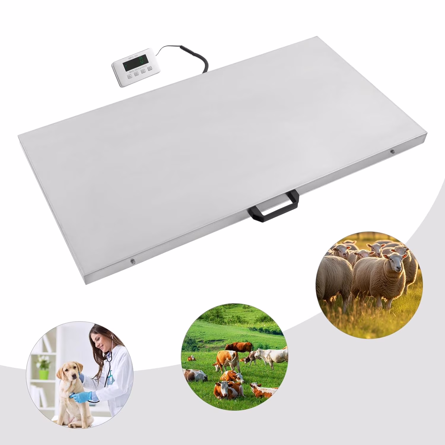 Heavy Duty Digital Livestock Scale, 660 lb Large Postal Shipping Scale, Pet Vet Scale with Stainless Steel Platform, Electronic Dog Hog Sheep Goat Pig Sheep Scale
