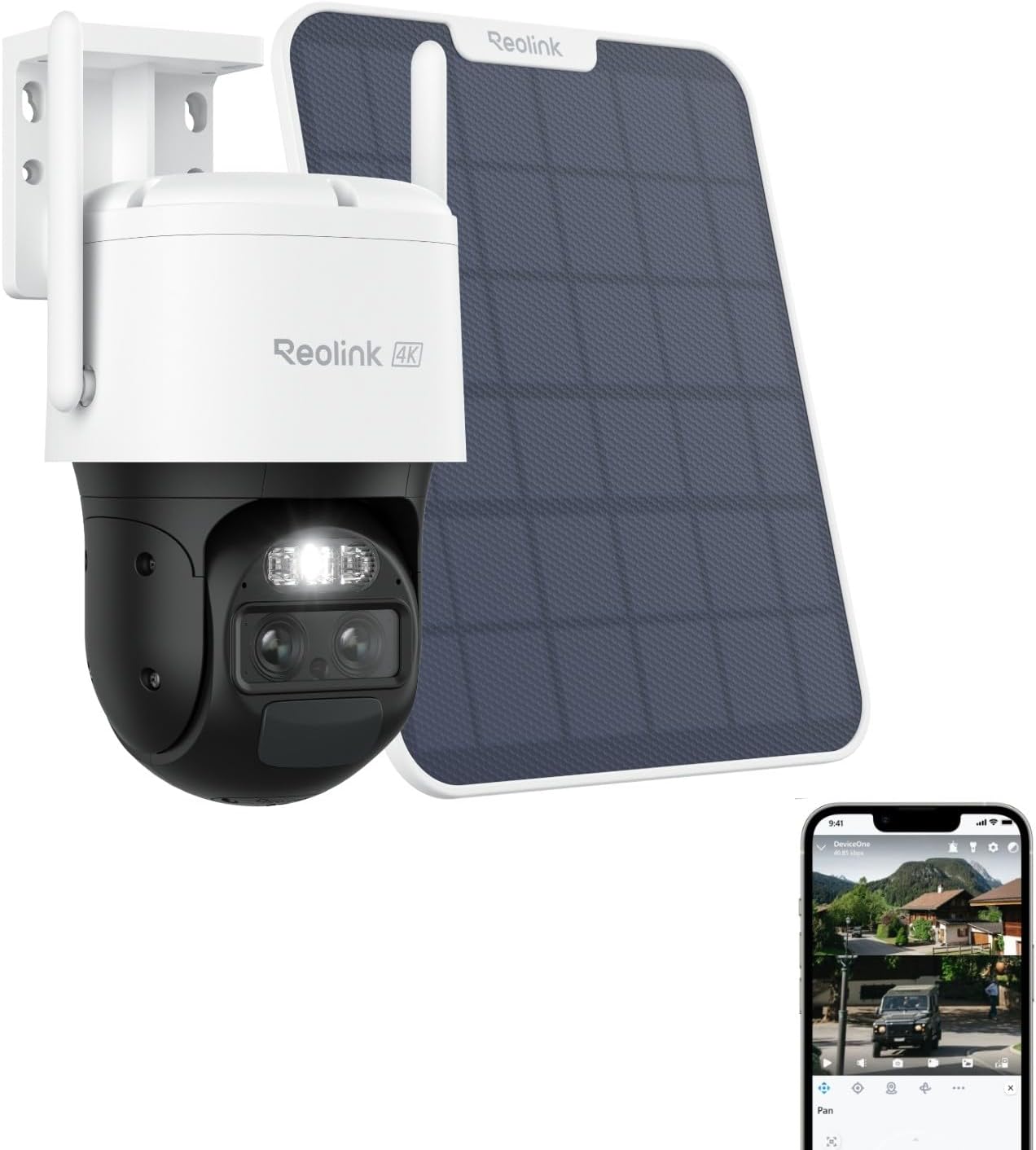 Caméra solaire 4K PTZ WiFi zoom 8X double objectif autonomie 180 jours