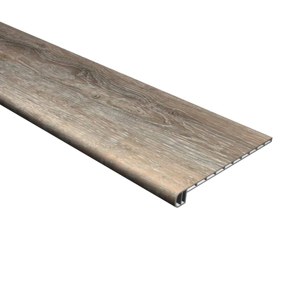 Cali Vinyl Pro with Mute Step 11.5-in x 48-in x 1-in Dockwood Oak Vinyl Stair Tread in Brown | 7914500617