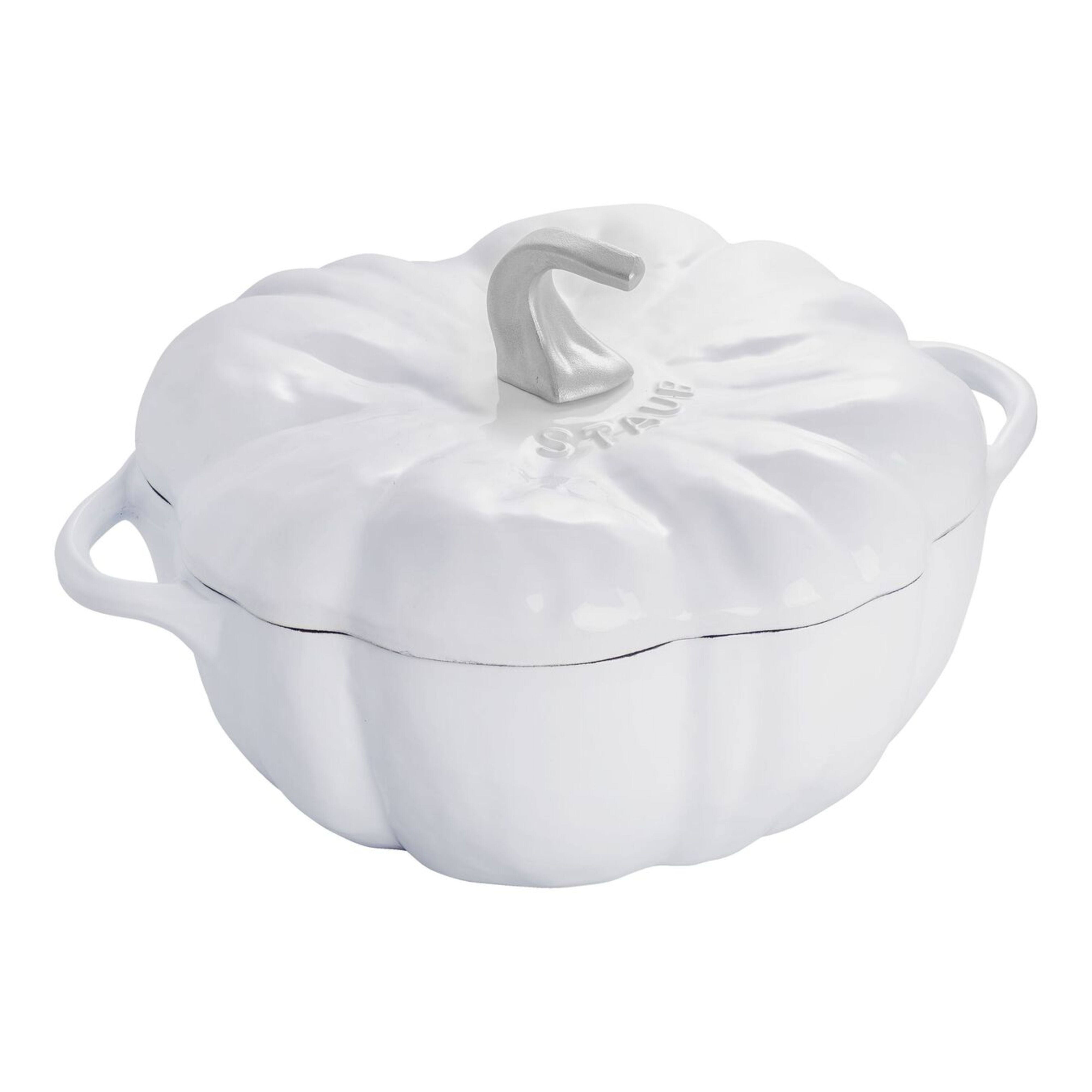 Staub Cast Iron Pumpkin Cocotte, 3.5-Quart, White
