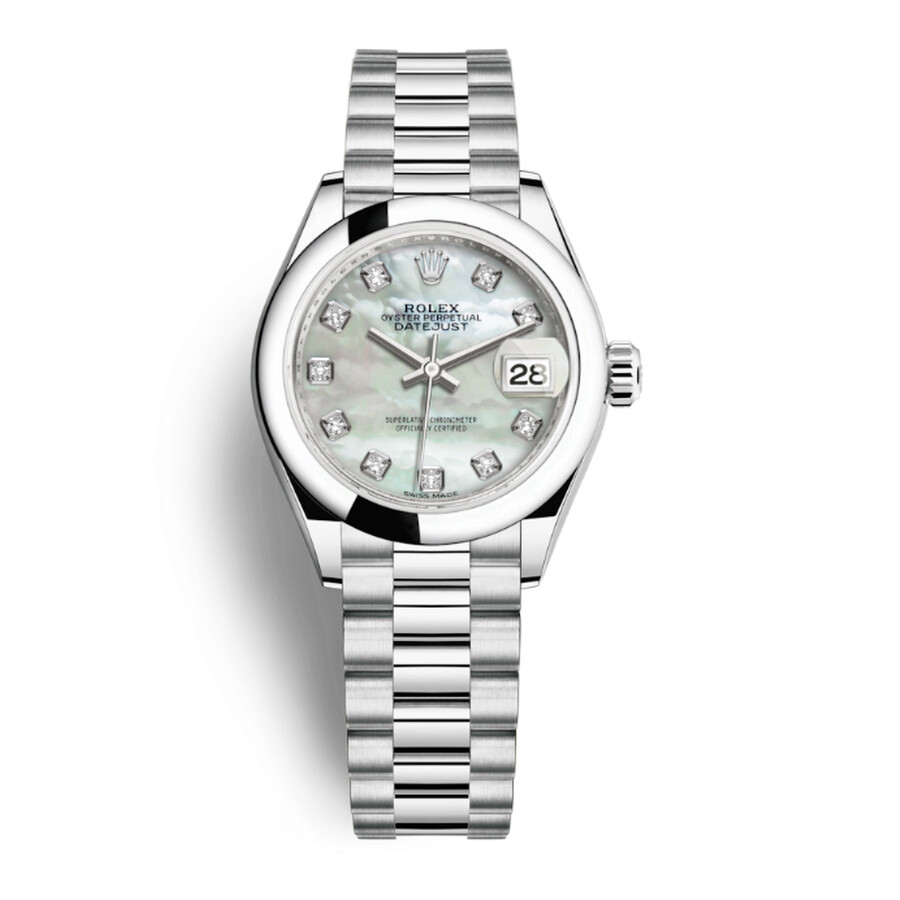 Rolex Lady-Datejust Mother of Pearl Dial Automatic Platinum President Watch 279166MDP（Lifetime free warranty+90-days replacement service & Refund!.）