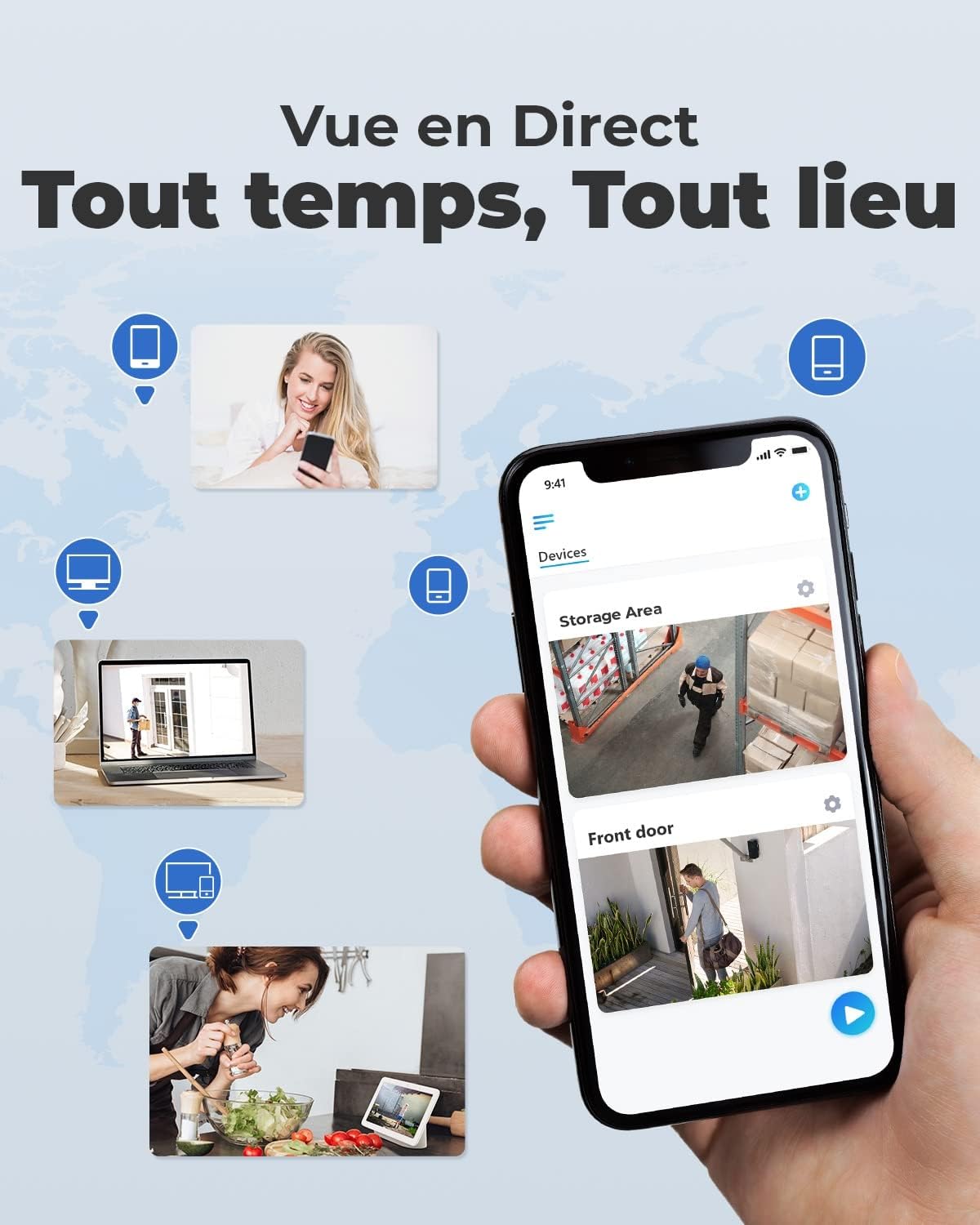 Caméra surveillance extérieure 4K kit NVR 8CH 2To PoE 8MP vision nocturne 30m audio RLK8-800B4