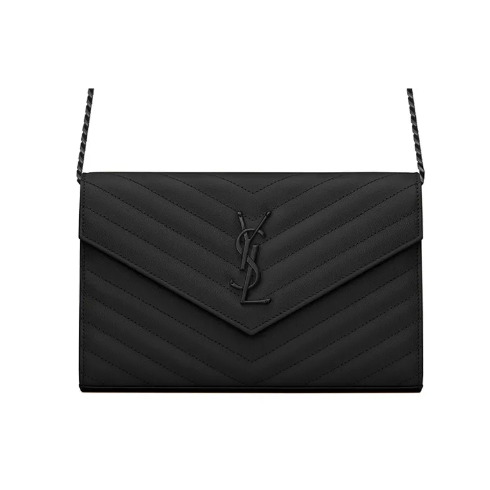 YSL WOC Chain Bag Black Logo