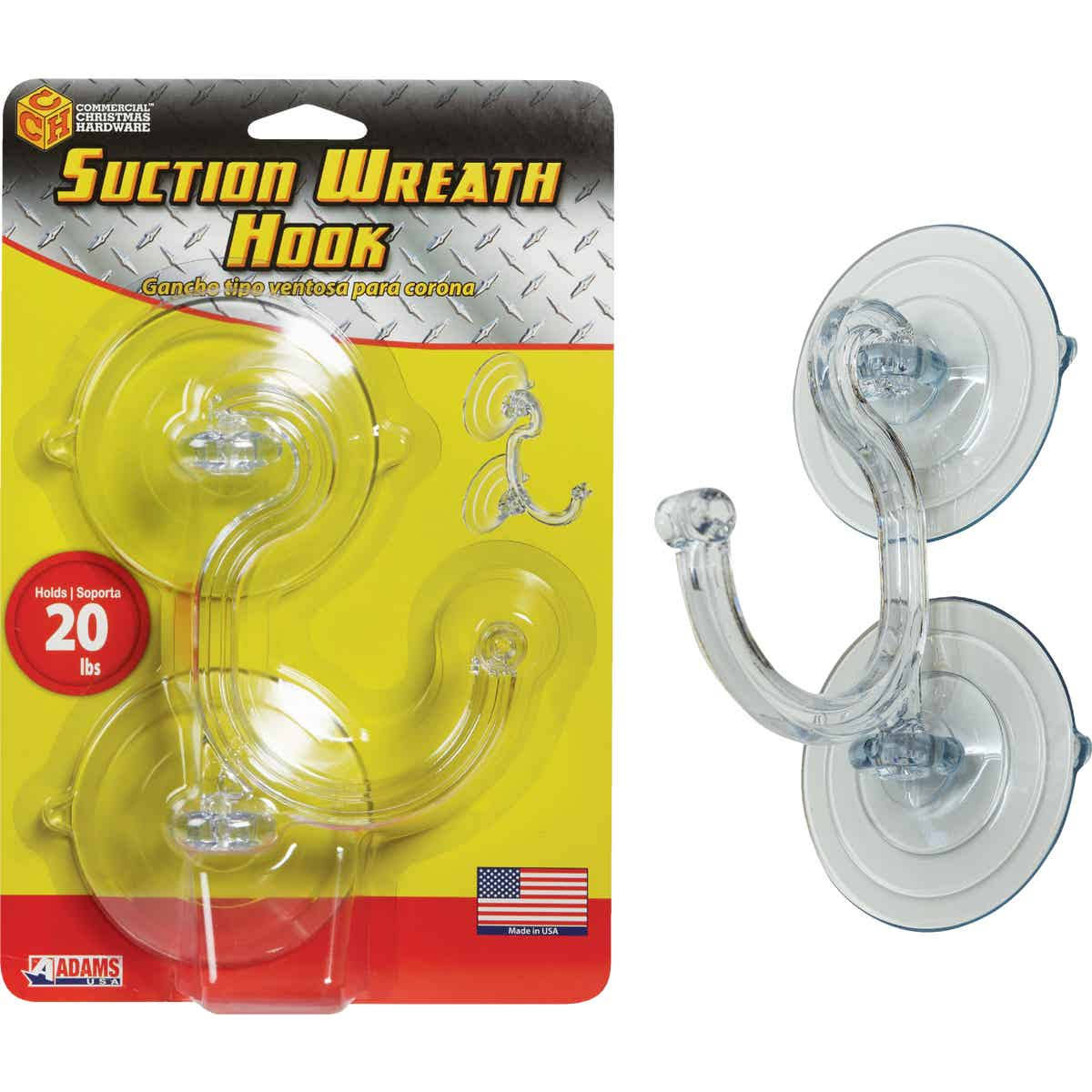 Adams Double Suction Wreath Hook