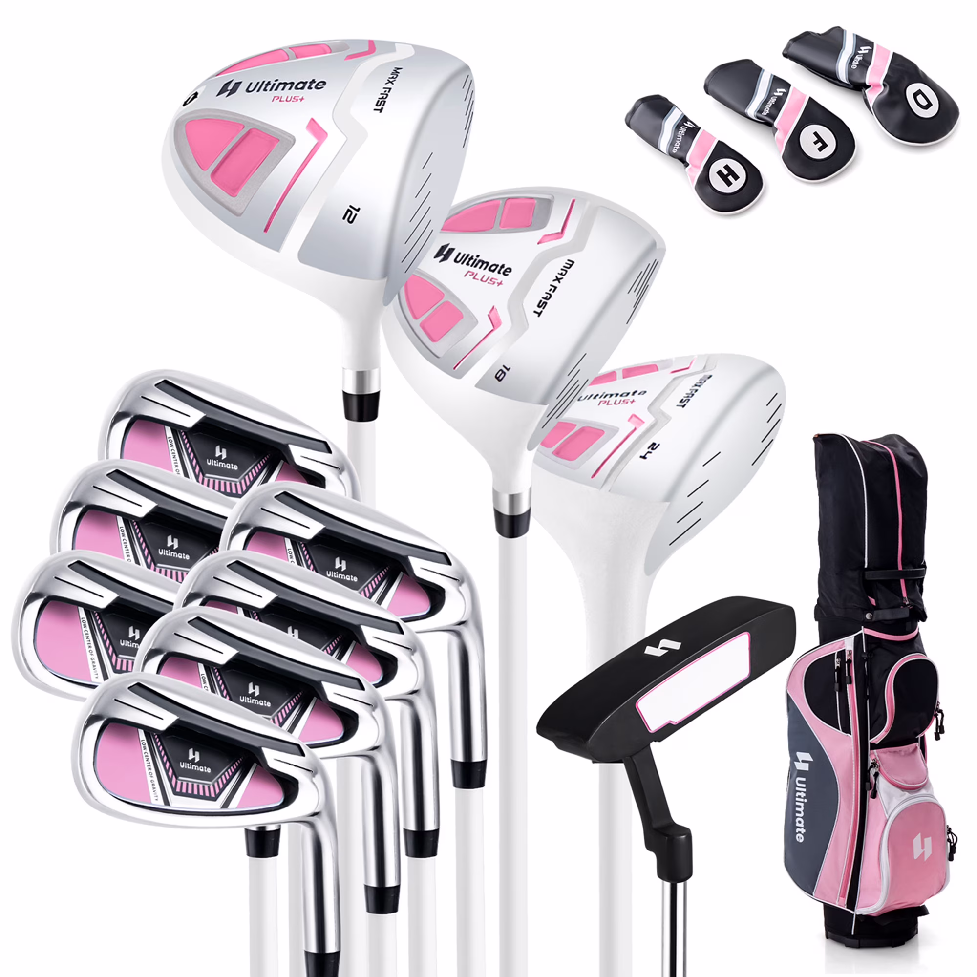 Ultimate Womens Complete Golf Club Set Golf Club Package Set W/ Rain Hood, Right Hand Purple