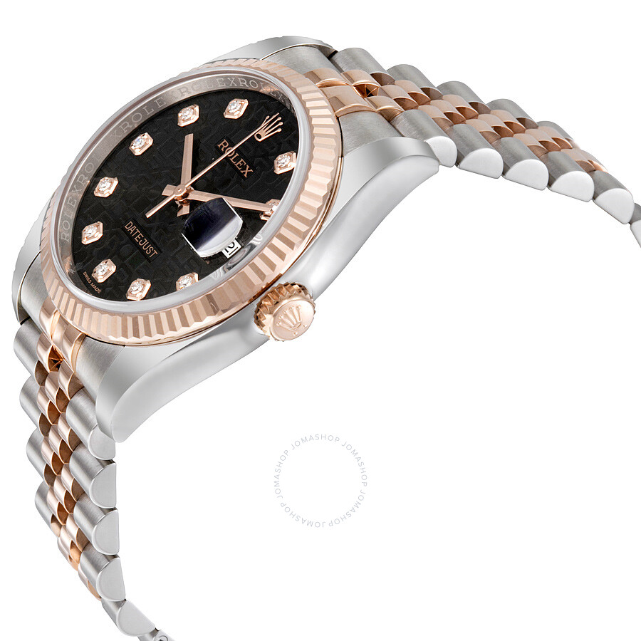 Rolex Datejust 36 Black Dial Stainless Steel and 18K Everose Gold Jubilee Bracelet Automatic Men s Watch 116231BKJDJ（Lifetime free warranty+90-days replacement service & Refund!.）
