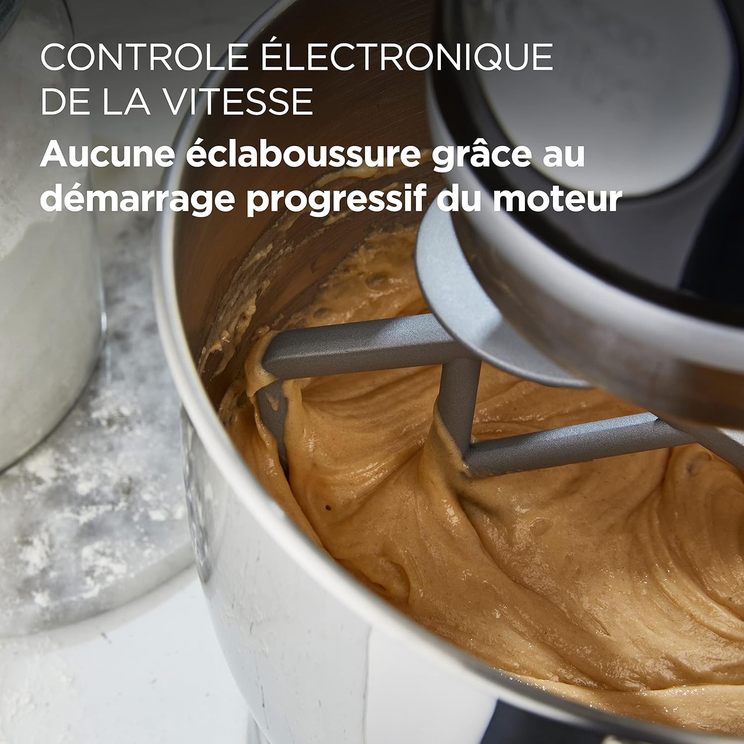 Robot pâtissier KMX750BK bol inox 5 L sécurité boîtier métal kit pâtisserie 3 pièces protection anti éclaboussures 1000W noir