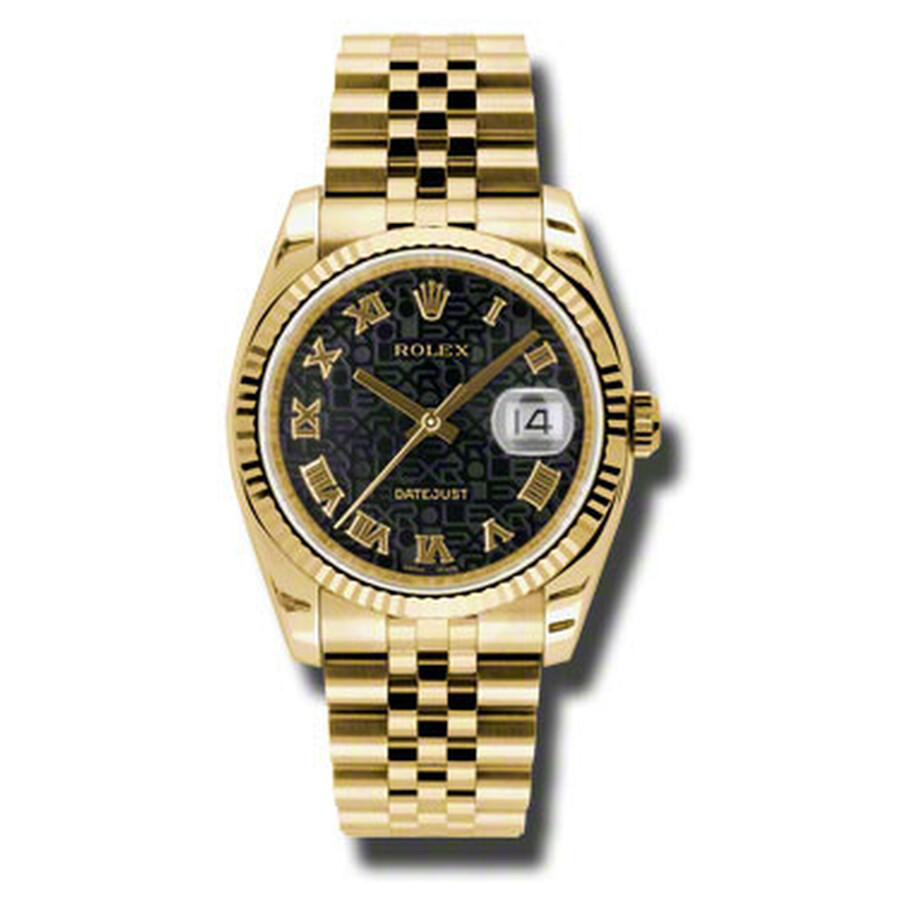 Rolex Oyster Perpetual Datejust 36 Black Dial 18K Yellow Gold Automatic Men s Watch 116238BKJRJ（Lifetime free warranty+90-days replacement service & Refund!.）
