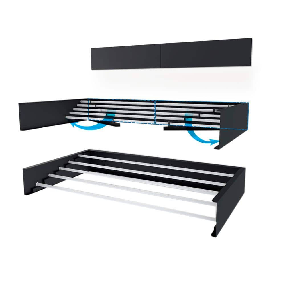 Step Up Products 28RACKGray 27.5 in. Retractable Laundry Drying Rack Industrial Gray