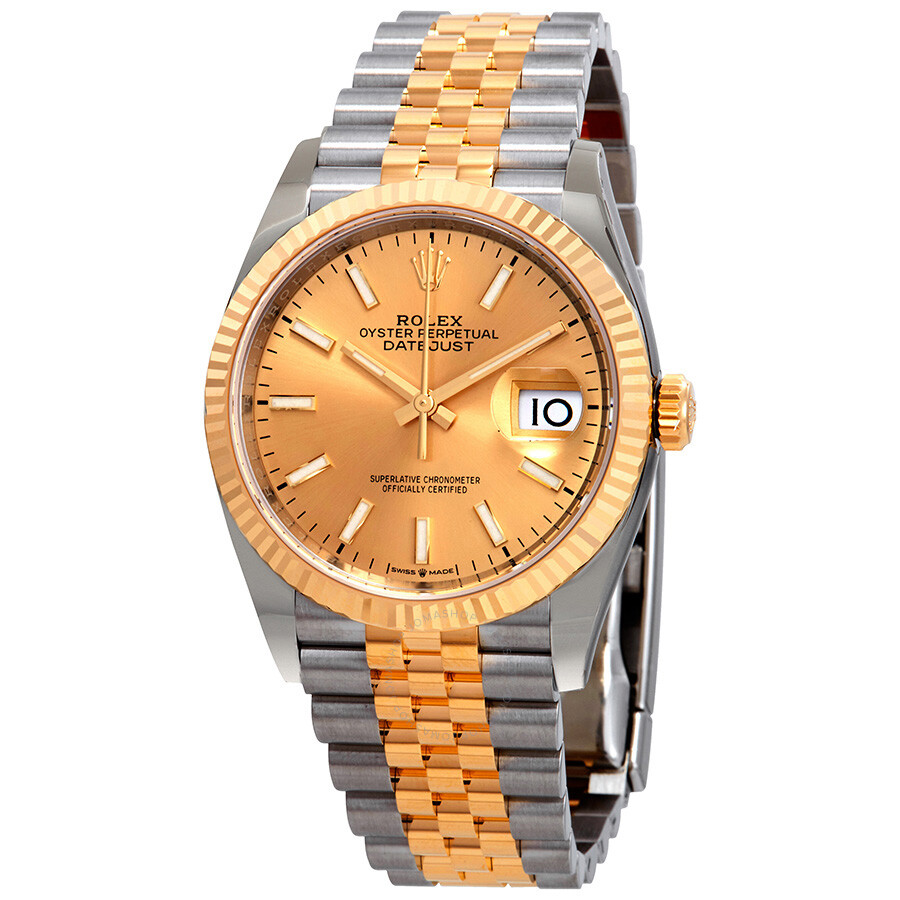Rolex Datejust 36 Automatic Champagne Dial Men s Steel and 18K Yellow Gold Jubilee Watch 126233CSJ（Lifetime free warranty+90-days replacement service & Refund!.）