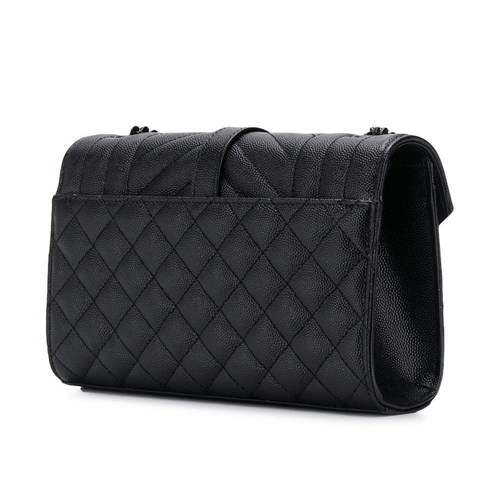 Saint Laurent small Monogram matelassé envelope crossbody bag-black