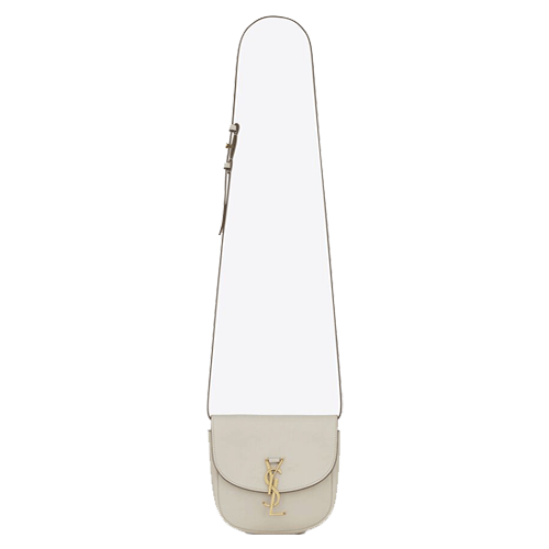 Saint Laurent Kaia Small YSL-Plaque Leather Cross-Body Bag--white