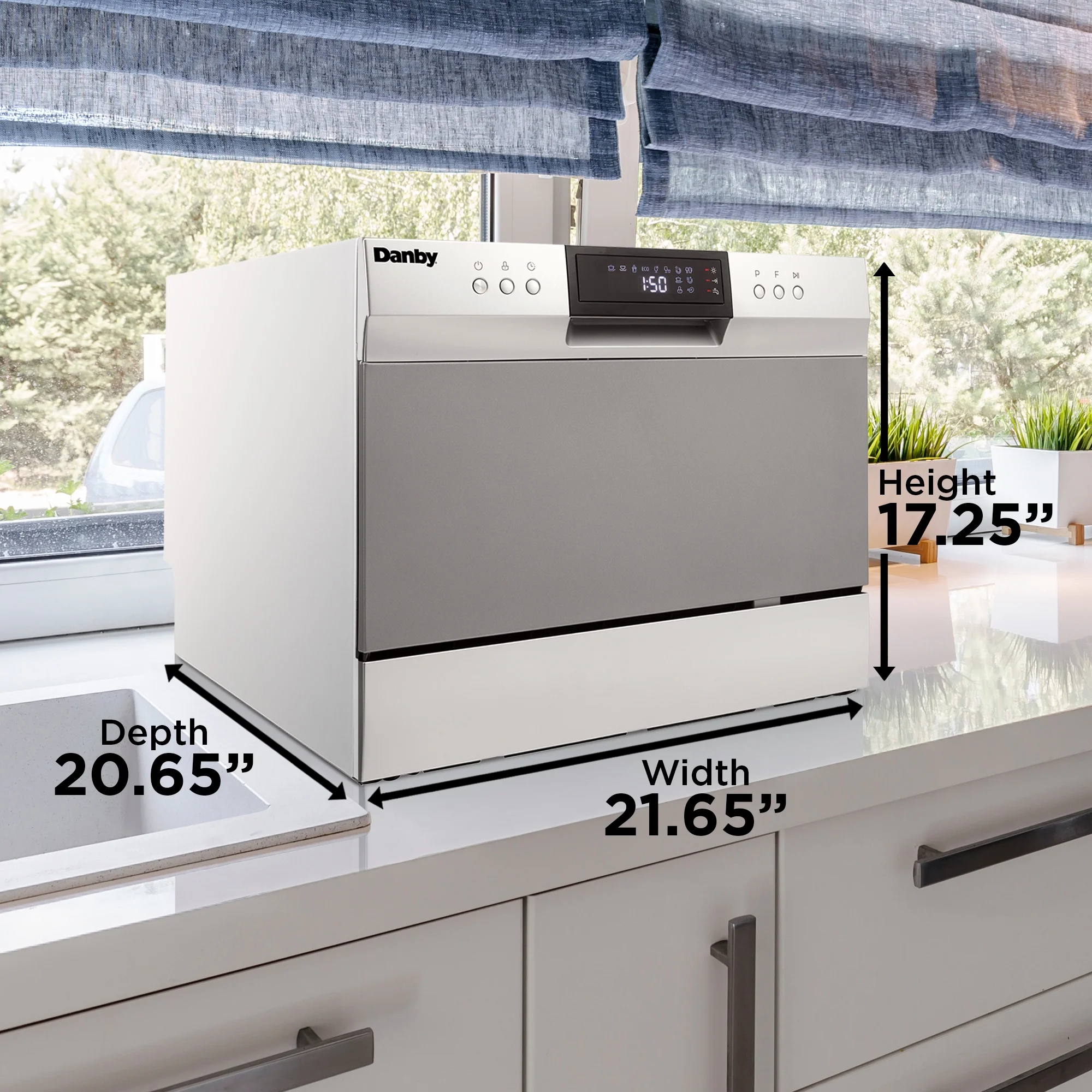 Danby 6 Place Setting Countertop Dishwasher in White (DDW621WDB)