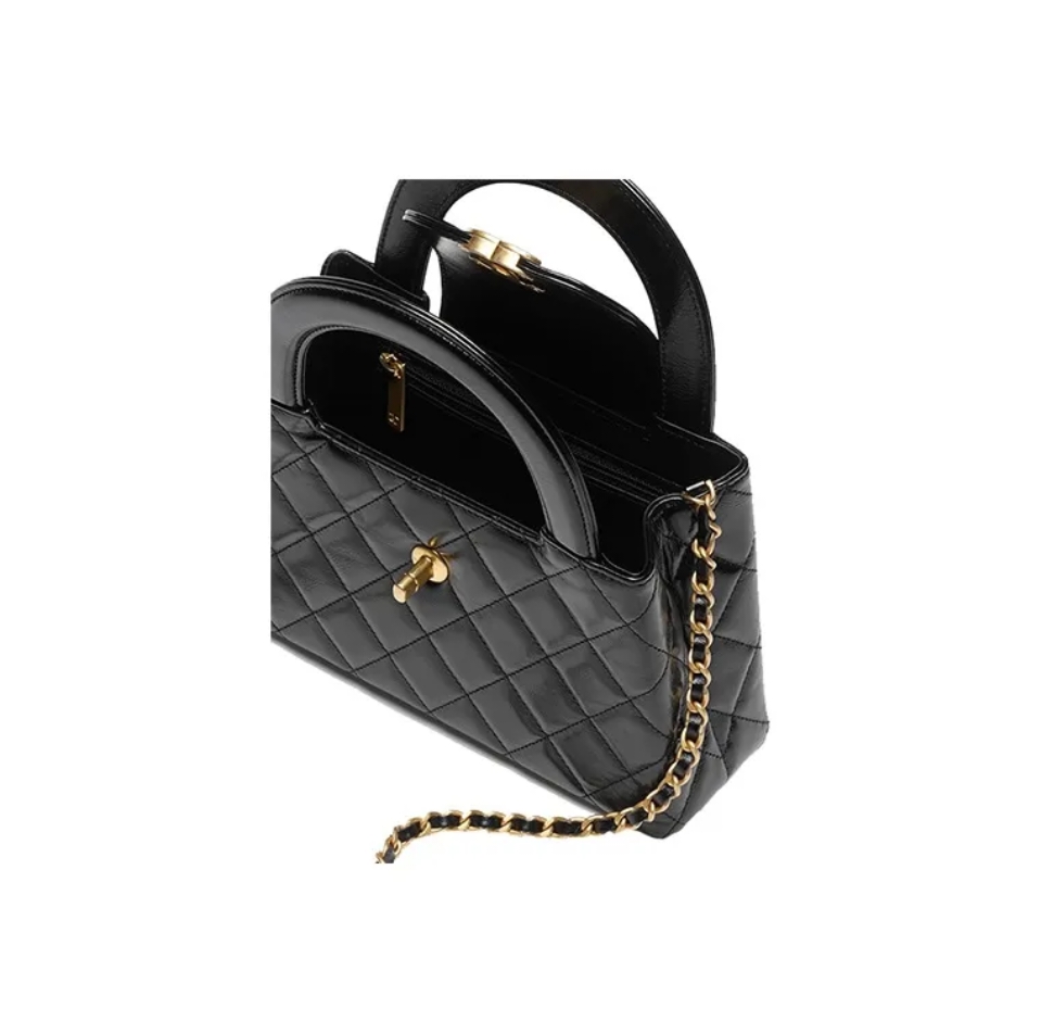 CHANEL Kelly 23K Chain with handle, sequin calf leather