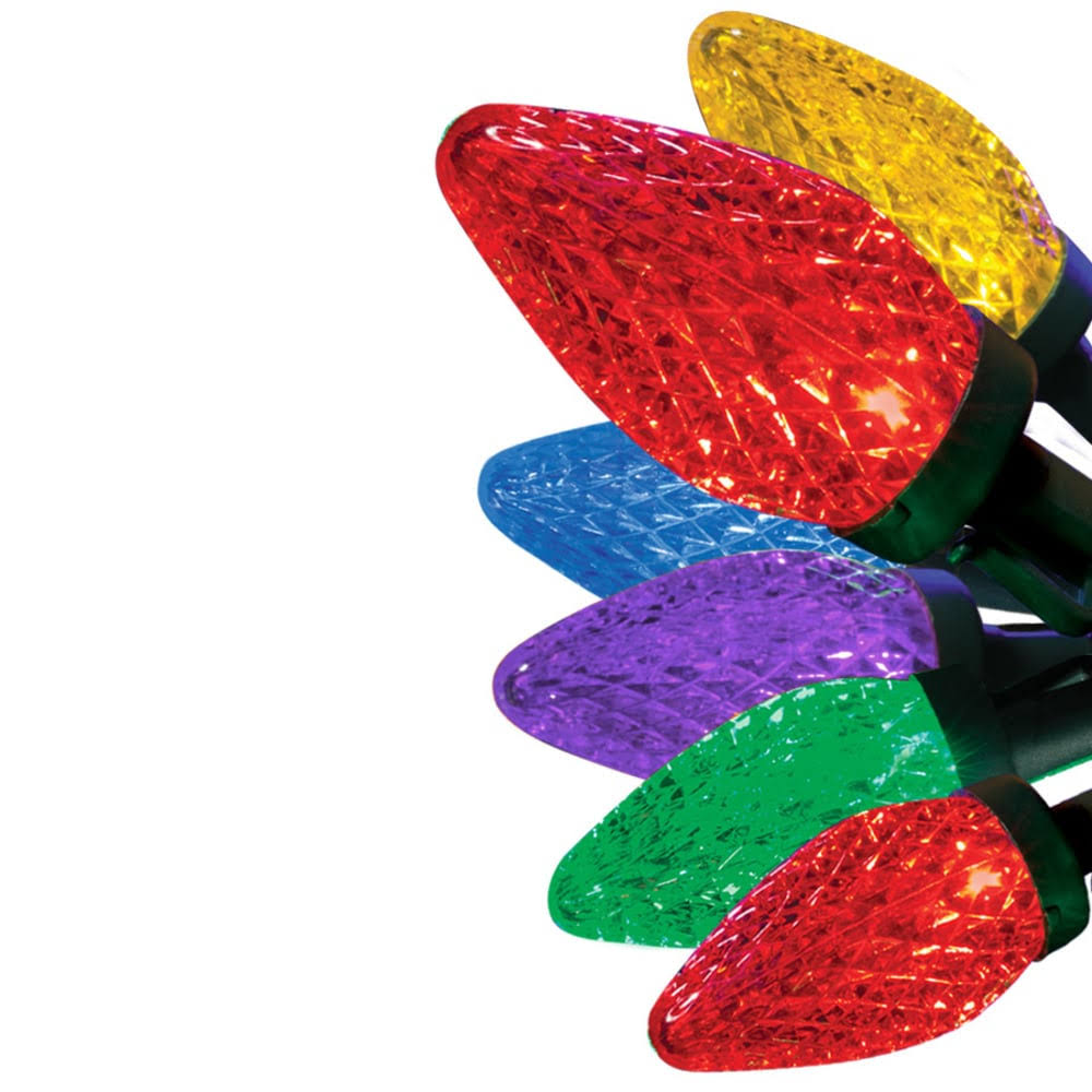GE 97735LO Energy Smart C9 100-Count 66-ft Multicolor LED Plug-In Christmas String Lights
