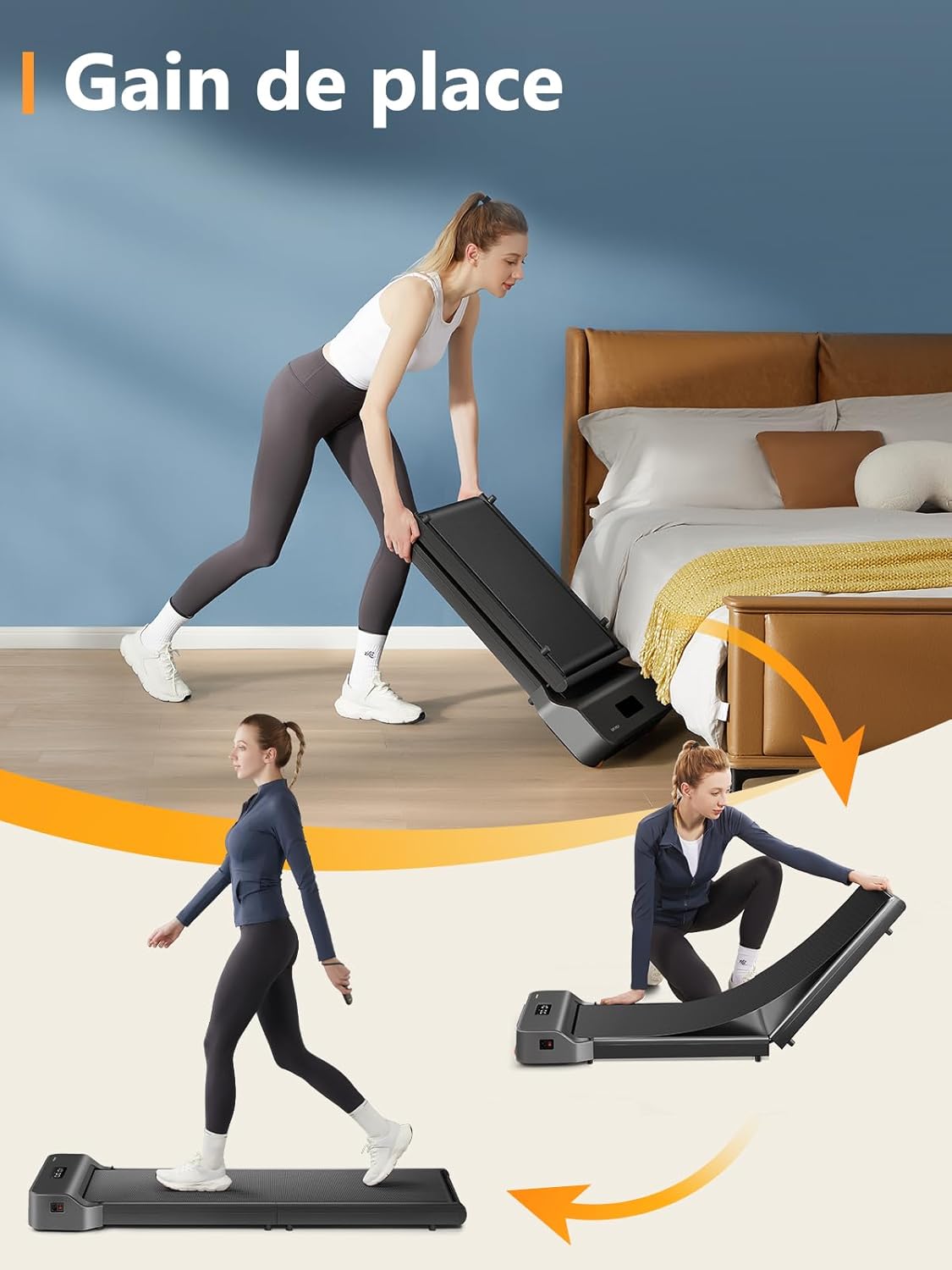 Tapis de marche pliable WalkingPad 6 km/h silencieux télécommande maison bureau
