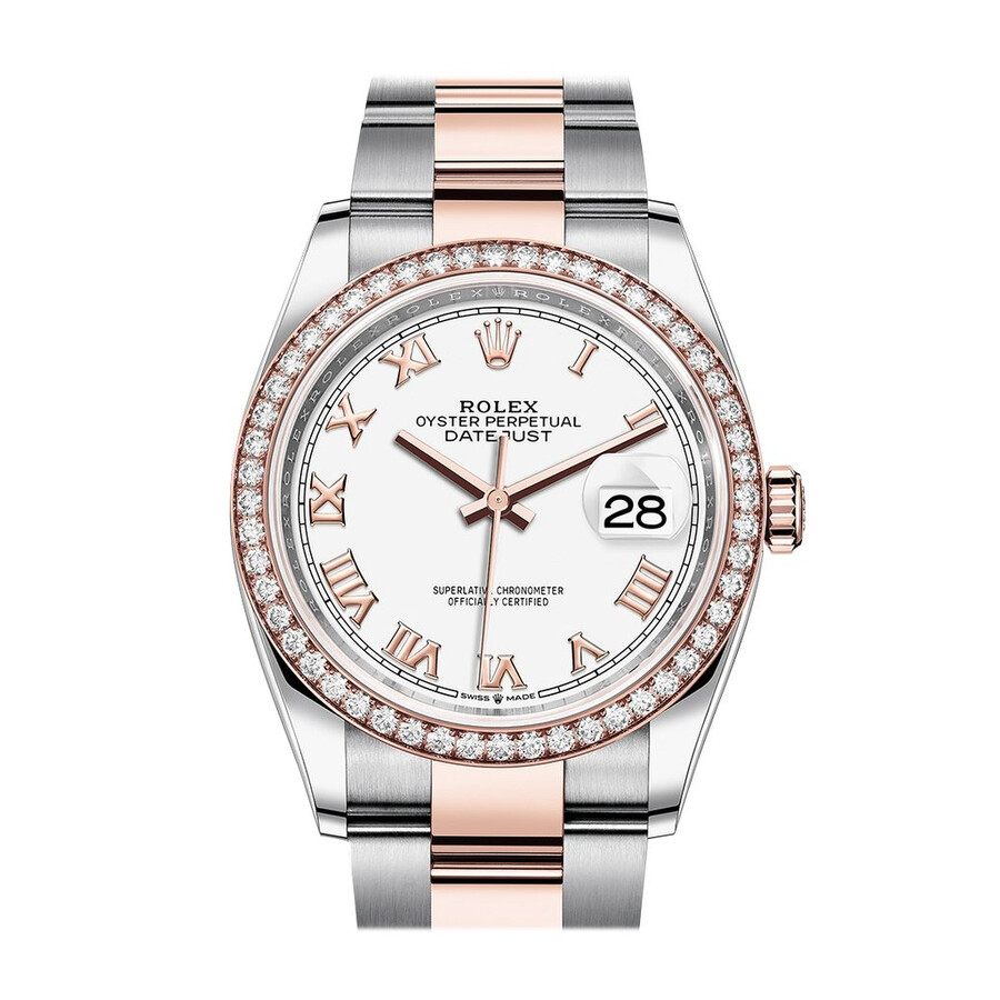 Rolex Datejust 36 White Dial Automatic Men s Steel and 18k Everose Gold Watch 126281WRO（Lifetime free warranty+90-days replacement service & Refund!.）
