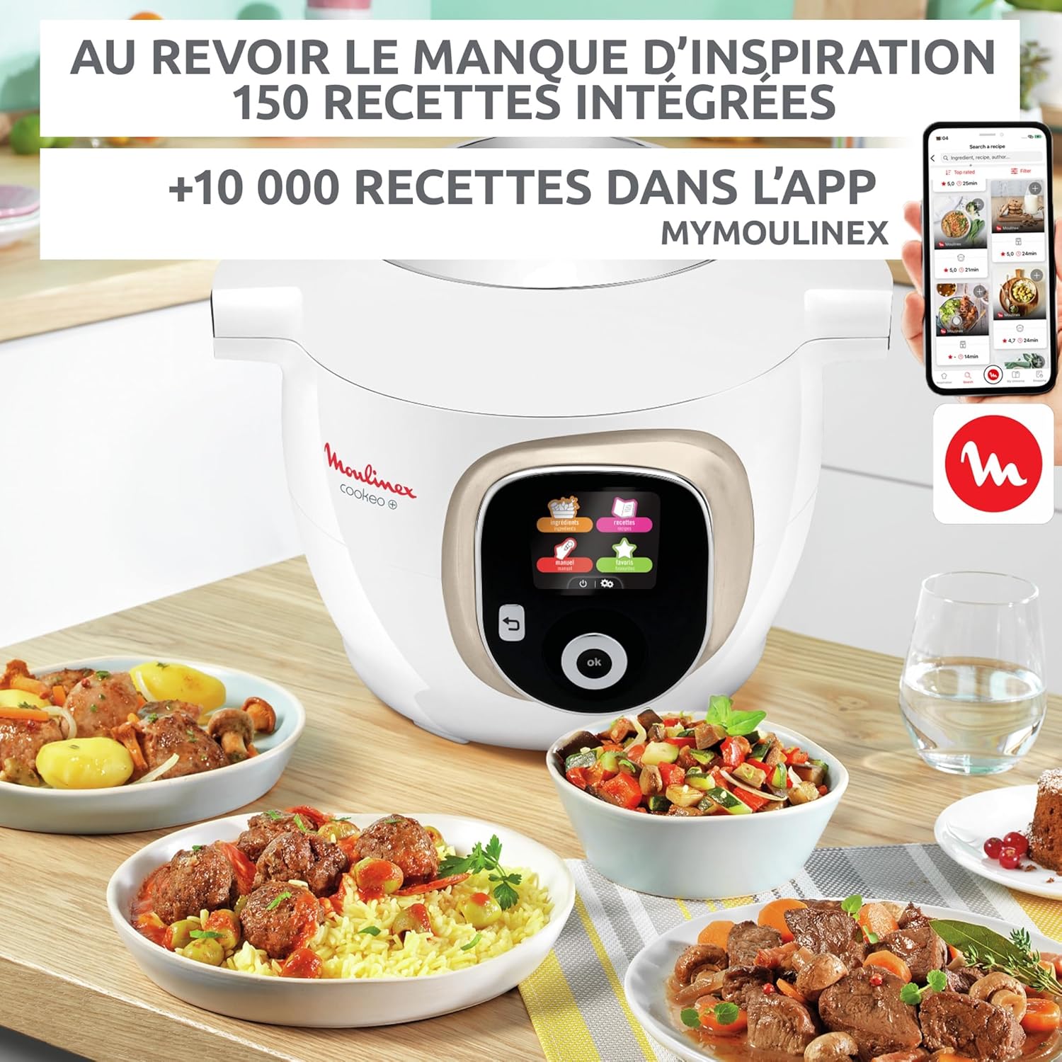 Multicuiseur intelligent 6 L 150 recettes écran intuitif cuisson guidée 1600 W