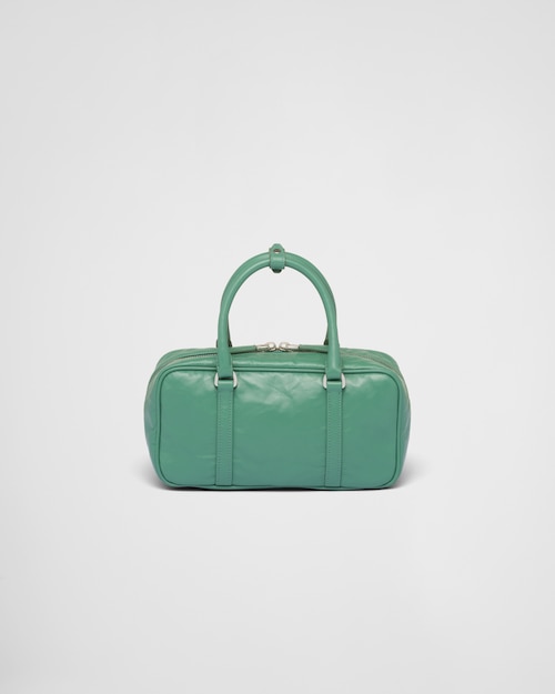 Prada Small antique nappa leather top handle bag - Sage Green