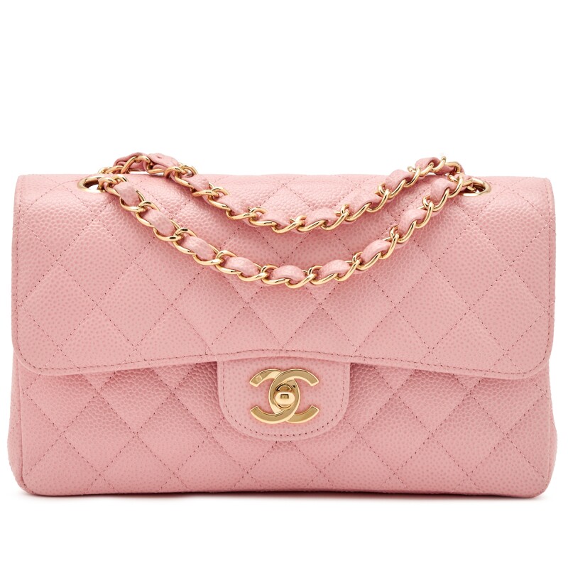 CHANEL MATELASSE PINK CAVIAR FLAP BAG SERIES 9 ASL9687
